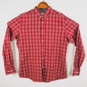 Ben Sherman Slim Fit Red Checked Plaid Shirt XL